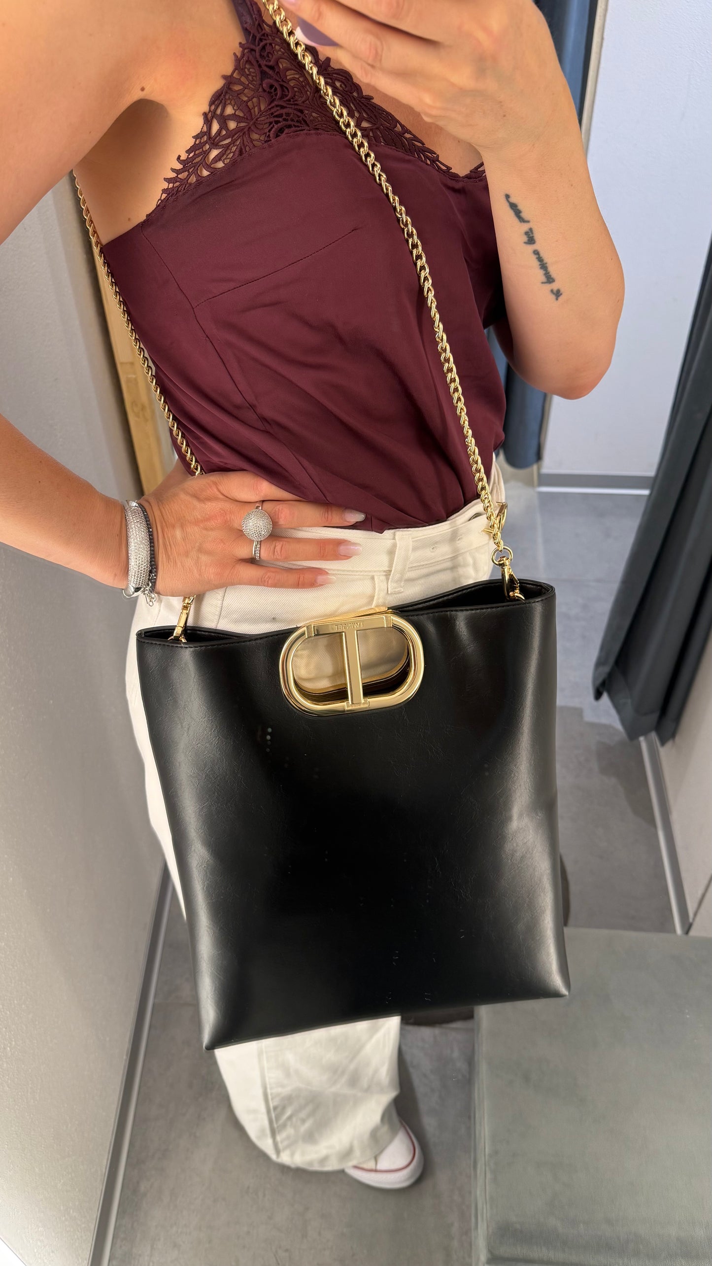 Borsa shopper 'Lila' con manico Oval T