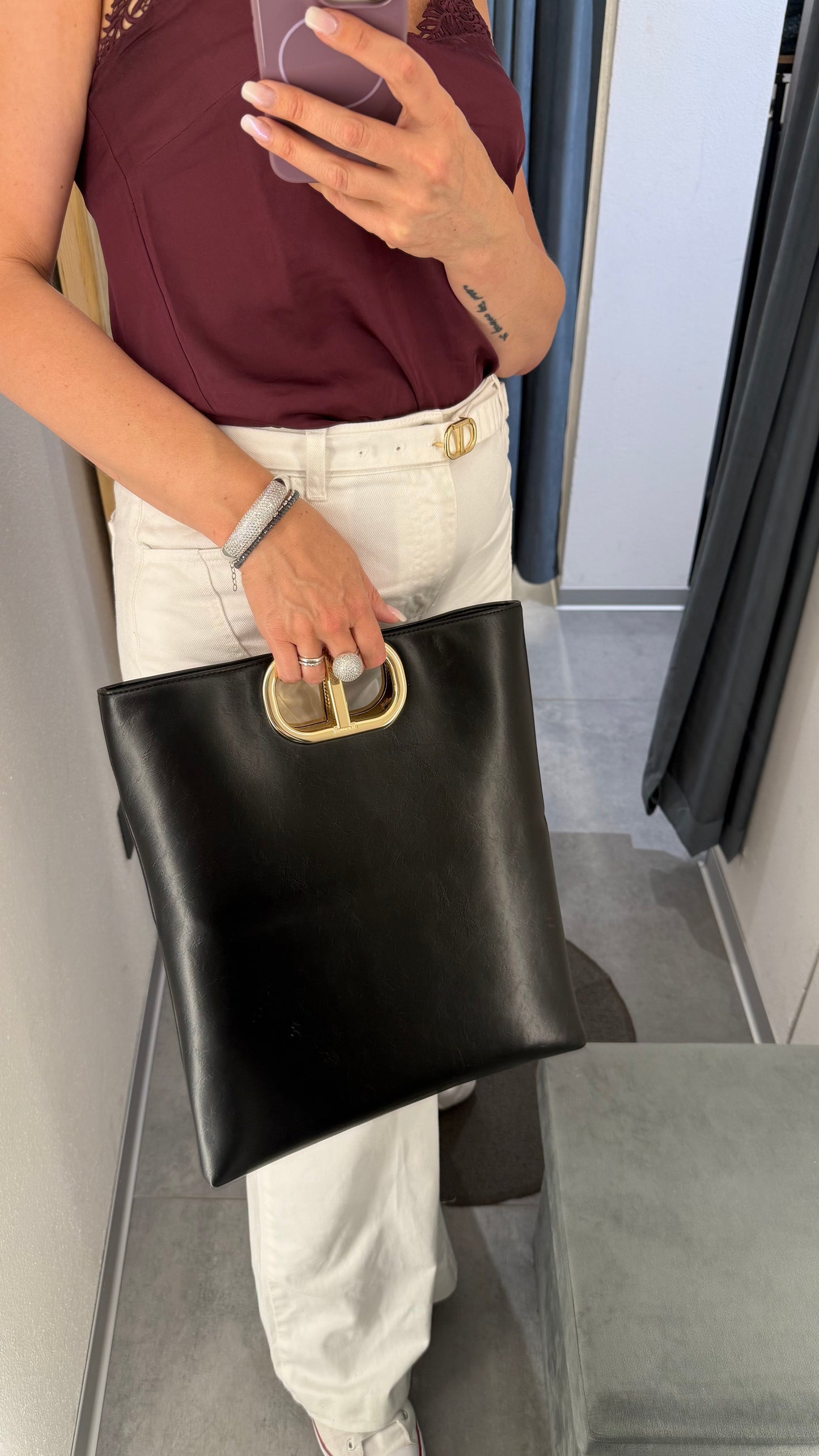 Borsa shopper 'Lila' con manico Oval T