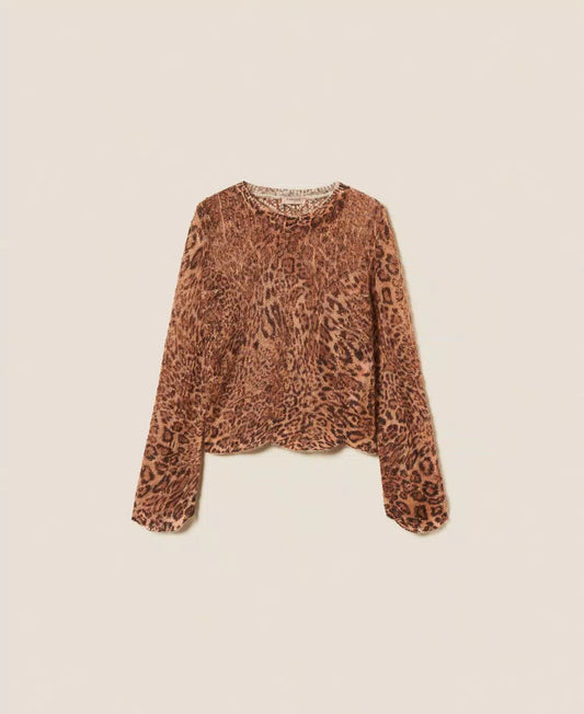 Maglia in misto mohair animalier
