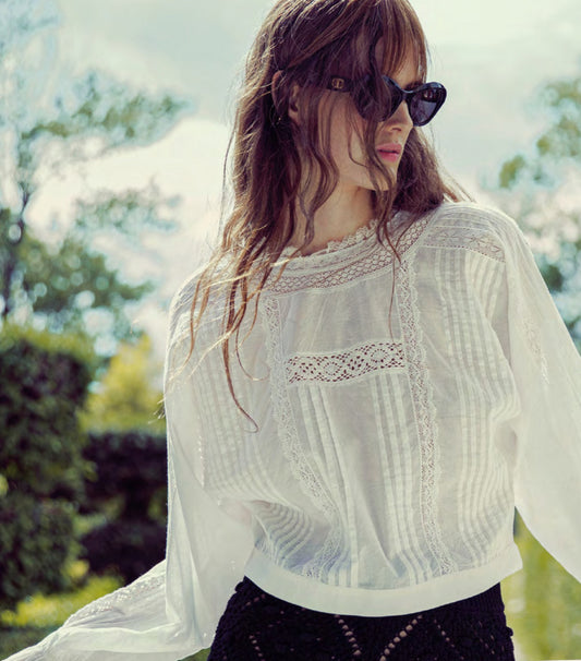 Blusa in mussola con ricamo